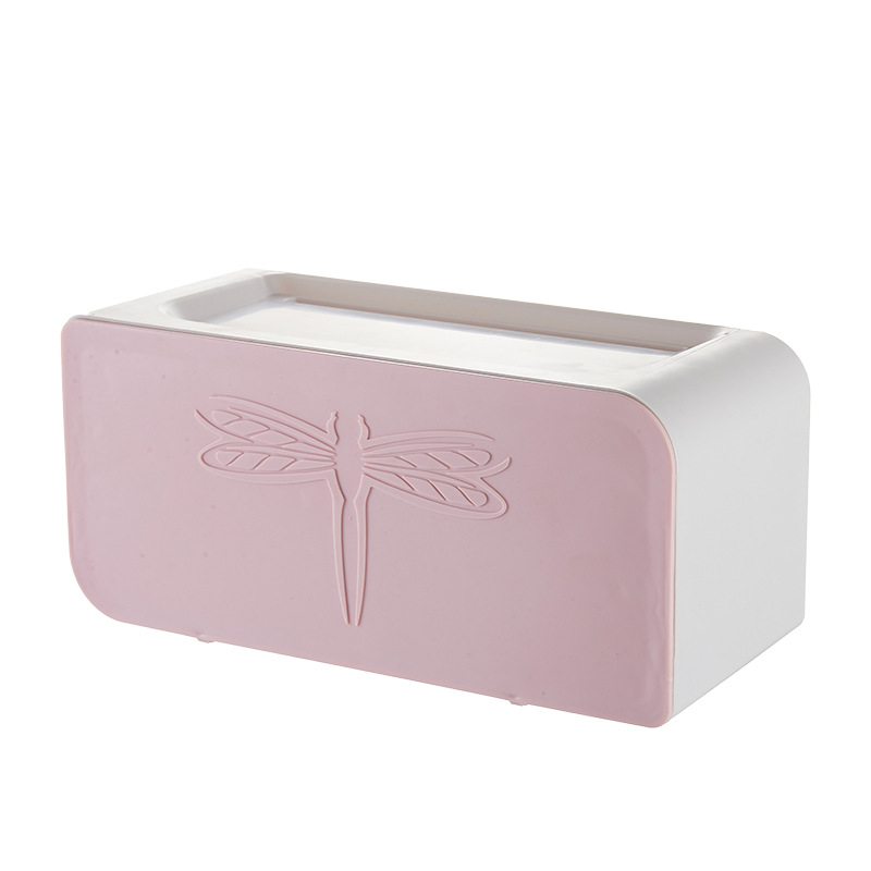 Kitchen Toilet No Trace Stickers Waterproof Multi-Functional Tissue Box Creative Punch-Free Plastic Storage Tissue Box Storage Rack