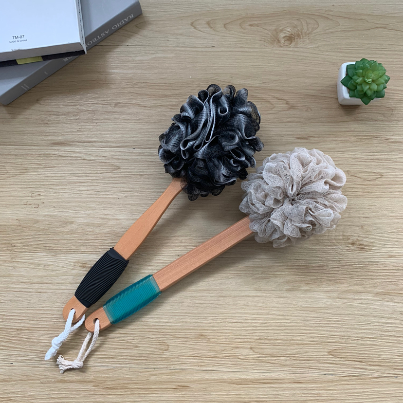 Wooden handle rubbing bath cleaning bath flower bath ball household bath products multi-color optional