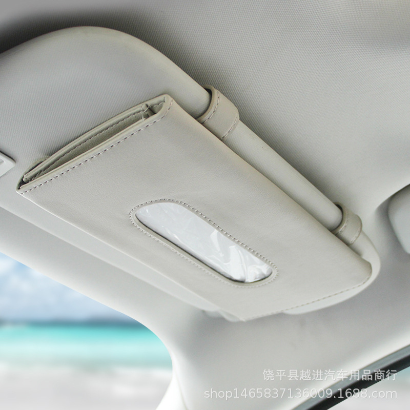 Factory Wholesale Automotive Sun Louver Tissue Box Car Tissue Bag Leather Tissue Holder Sun Visor Tissue Box
