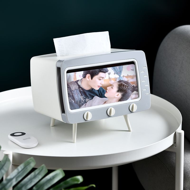 Creative TV Tissue Box Household Kitchen Tissue Storage Box Living Room Tissue Box Multifunctional Mobile Phone Holder