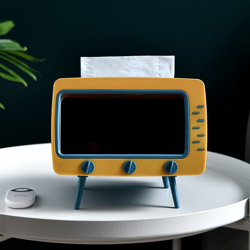 Creative TV Tissue Box Household Kitchen Tissue Storage Box Living Room Tissue Box Multifunctional Mobile Phone Holder