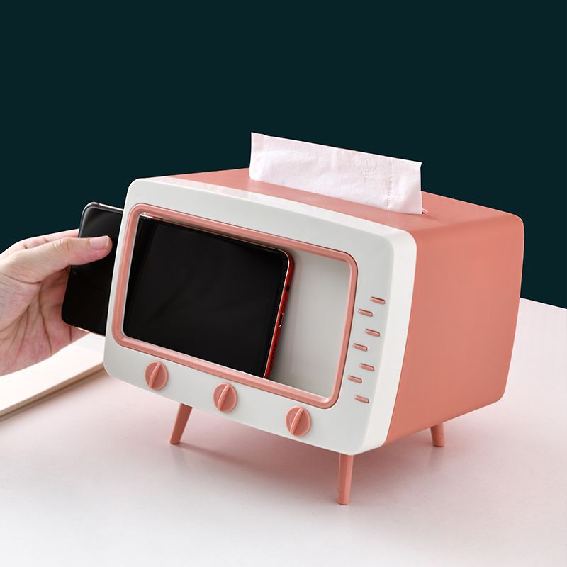 Creative TV Tissue Box Household Kitchen Tissue Storage Box Living Room Tissue Box Multifunctional Mobile Phone Holder