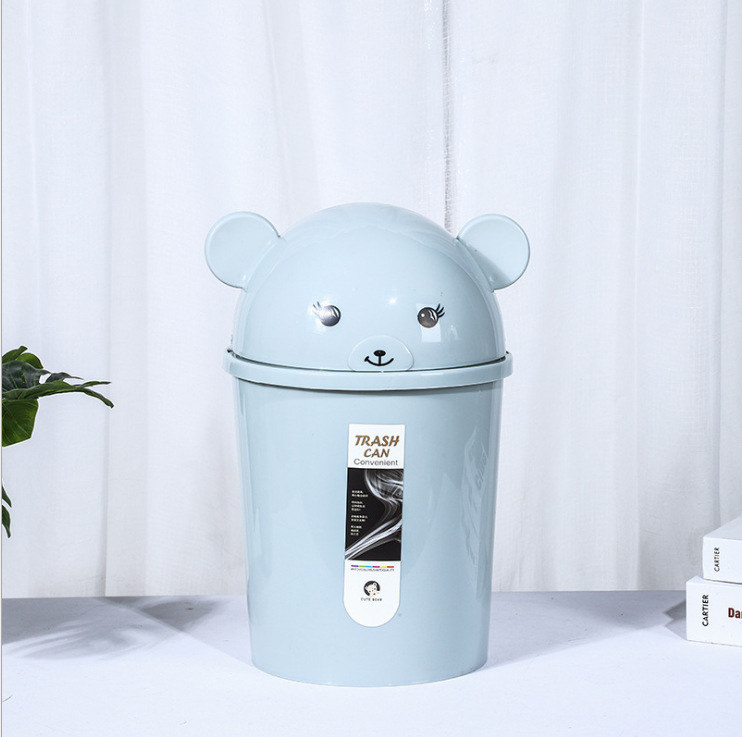 Creative Home Trash Can with Lid Bedroom Living Room Covered Toilet Bathroom Cute Mouse Flip Small Garbage Bin