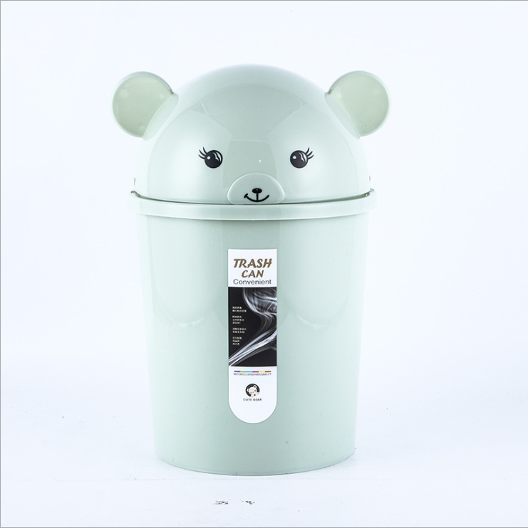 Creative Home Trash Can with Lid Bedroom Living Room Covered Toilet Bathroom Cute Mouse Flip Small Garbage Bin