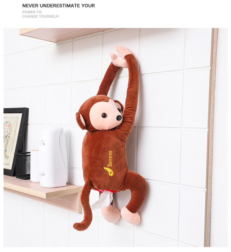 Creative Leather Monkey Tissue Box Car Supplies Hanging Car Chair Back Monkey Tissue Box Cartoon Cute Creative Leather Monkey Tissue Box Car Supplies Hanging Car Chair Back Monkey Tissue Box Cartoon Cute