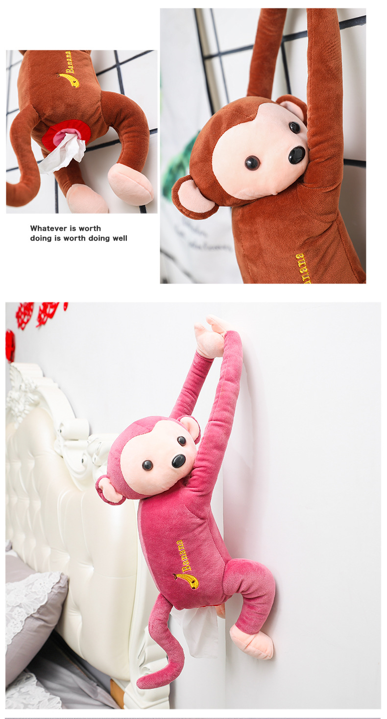 Creative Leather Monkey Tissue Box Car Supplies Hanging Car Chair Back Monkey Tissue Box Cartoon Cute Creative Leather Monkey Tissue Box Car Supplies Hanging Car Chair Back Monkey Tissue Box Cartoon Cute