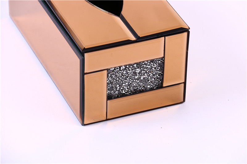 Tissue Box Facial Tissue Napkin Paper Box Crystal Glass Stick-on Crystals Tissue Box Hotel Office Home Factory Direct Sales