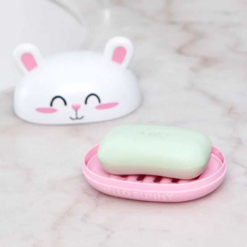 Cute Cartoon Fat Soap Box Double Layer Drain Soap Box Soap Box Toilet Bathroom with Lid Handmade Soap Box Soap Box Face Washing Soap Holder