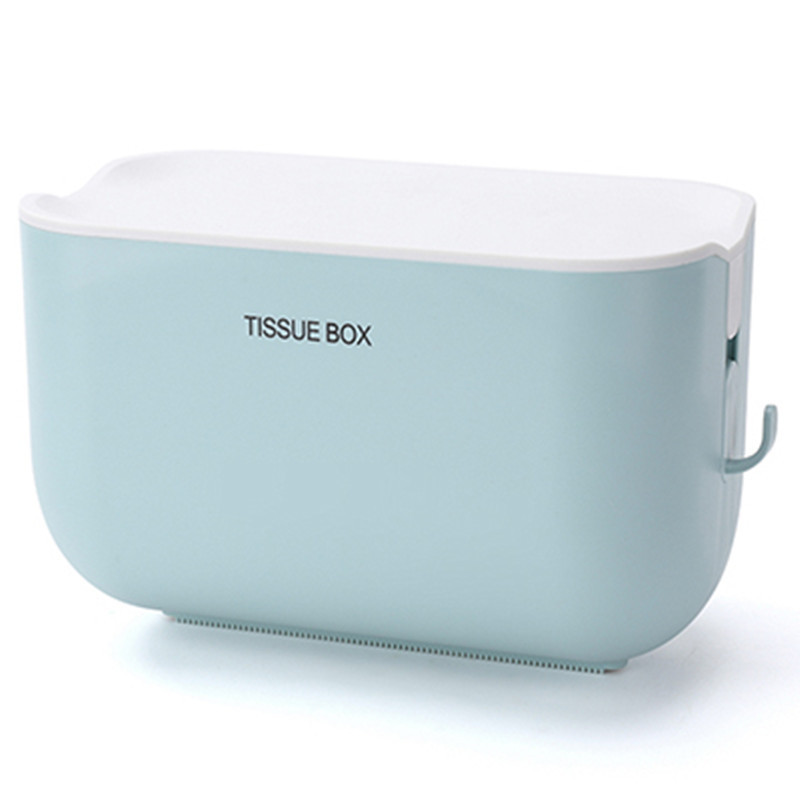 Bathroom Waterproof Tissue Box Rack Creative with Hook Tissue Box Punch-Free Toilet Roll Holder Tissue Dispenser