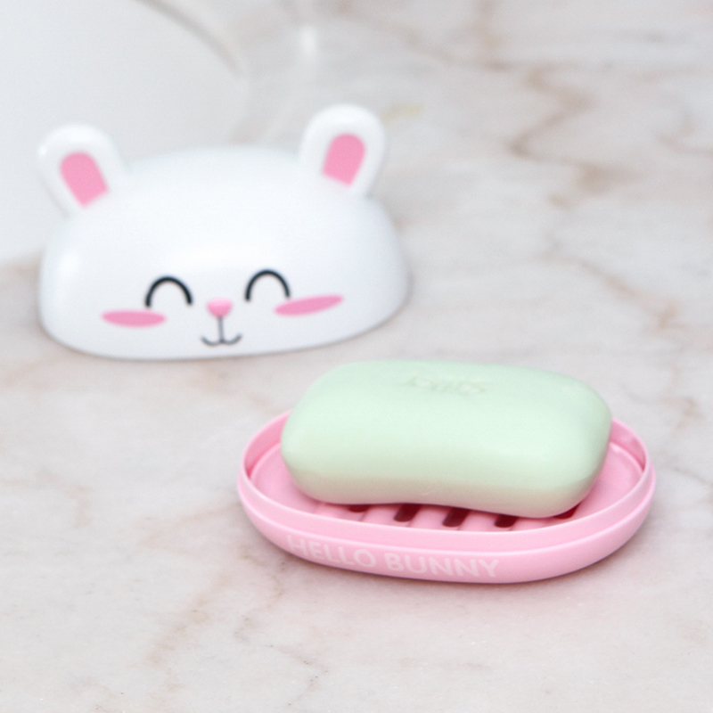 Cartoon Soap Holder with Lid Toilet Drain Rabbit Soap Box Creative Bathroom Sealed Waterproof Soap Box