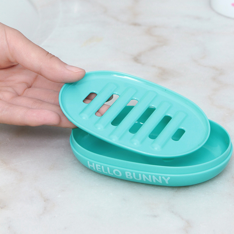 Cartoon Soap Holder with Lid Toilet Drain Rabbit Soap Box Creative Bathroom Sealed Waterproof Soap Box