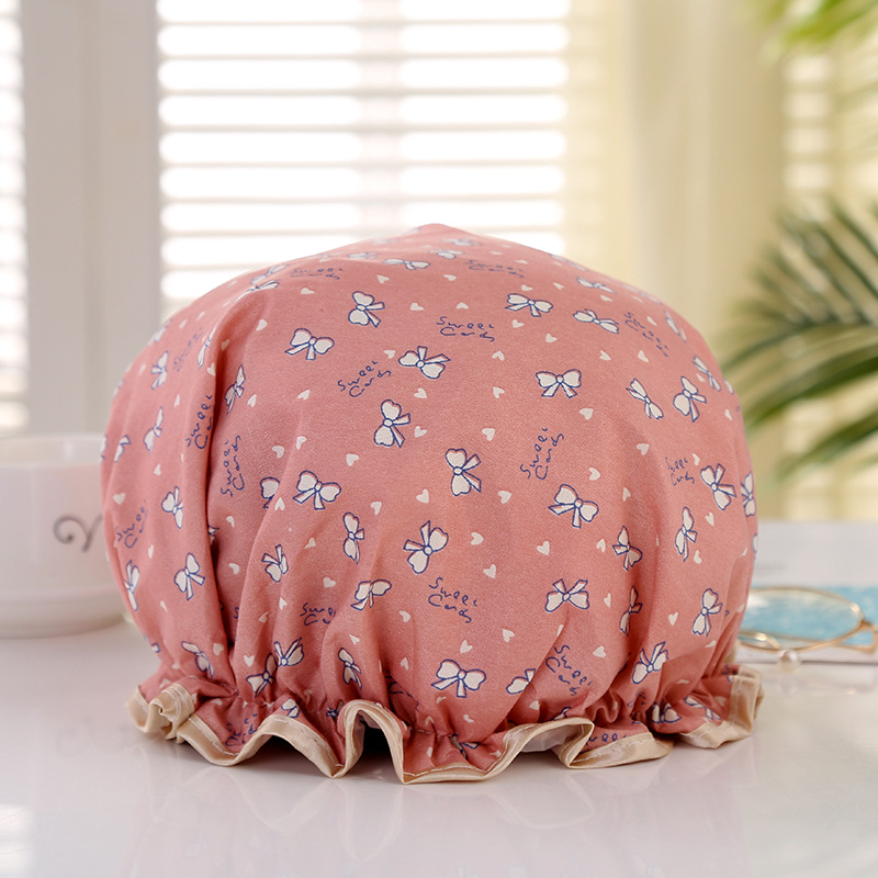 Factory Wholesale Adult Female Double-Layer Edge Waterproof Eva Shower Cap Cartoon Printed Pattern Polyester Cotton Waterproof Shower Cap Factory Wholesale Adult Female Double-Layer Edge Waterproof Eva Shower Cap Cartoon Printed Pattern Polyester Cotton Waterproof Shower Cap