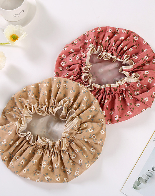 Factory Wholesale Adult Female Double-Layer Edge Waterproof Eva Shower Cap Cartoon Printed Pattern Polyester Cotton Waterproof Shower Cap Factory Wholesale Adult Female Double-Layer Edge Waterproof Eva Shower Cap Cartoon Printed Pattern Polyester Cotton Waterproof Shower Cap