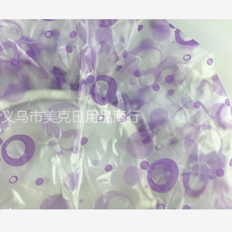 Factory Wholesale Korean Fresh Shower Cap Printed PVC Transparent Bottom Piping Shower Cap Anti-Gray Oil Smoke-Proof Hat