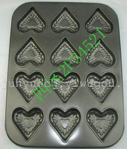 12 glass heart-shaped cake mold mould muffin cups cake mould 12 cakes 12 head Cup cake mould 12 hole cake mold