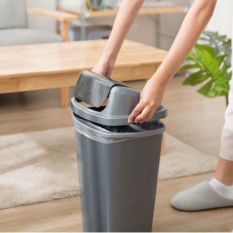 Flip Trash Can Large Rectangle with Lid Trash Can Bedroom and Toilet Paper Basket Kitchen Innovative Garbage Basket