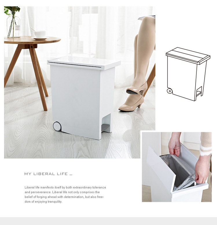 Pedal kitchen trash can household with lid creative classification living room toilet Nordic large size toilet deodorant