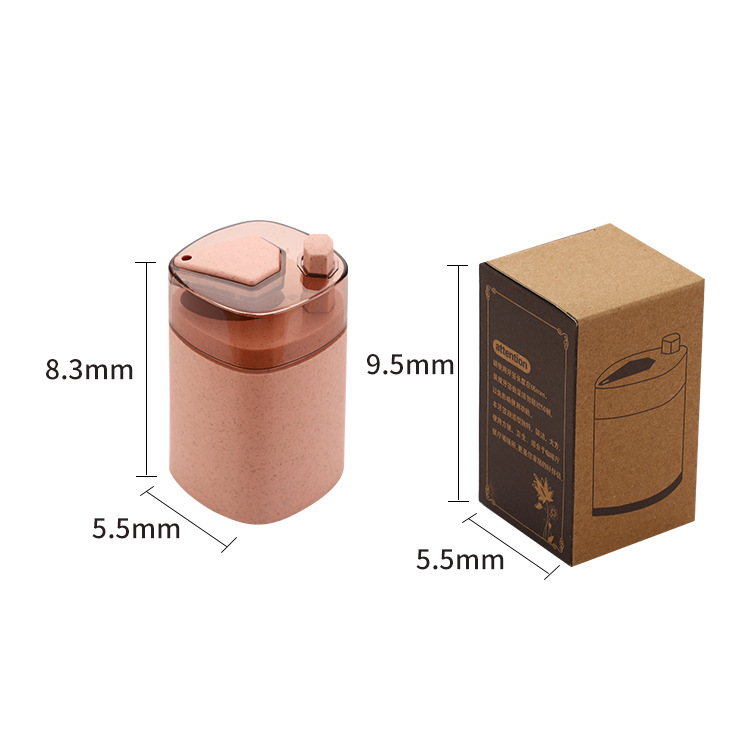Wheat Straw Automatic Press Type Toothpick Holder Household Creative Toothpick Bottle Living Room Dining Room Transparent Toothpick Box Cans