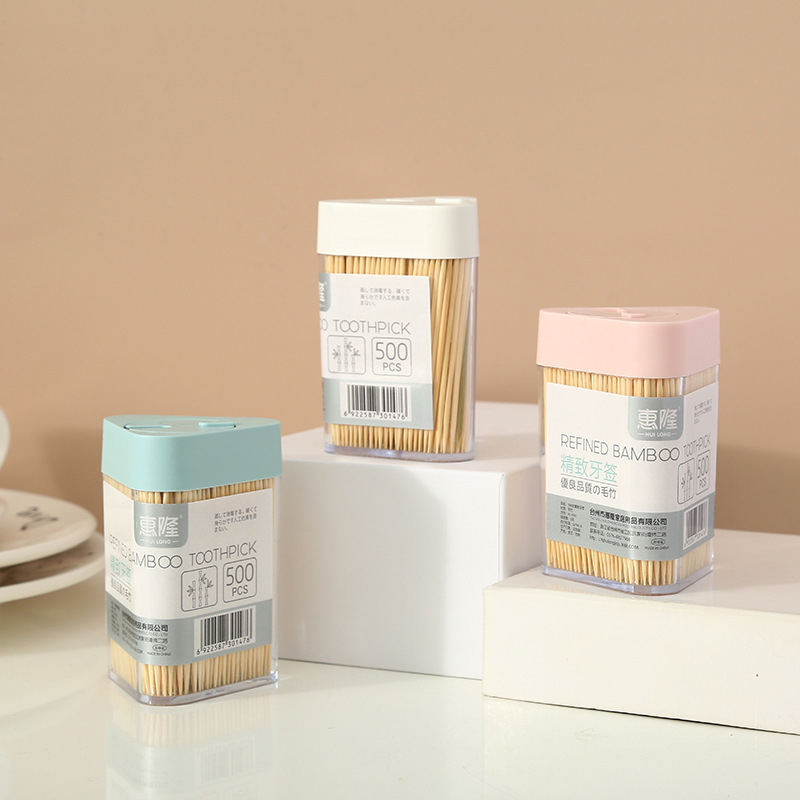 Huilong Boxed Household Natural Environmental Protection Bamboo Toothpick Disposable Double-Headed Portable Toothpick Artifact Wholesale Huilong Boxed Household Natural Environmental Protection Bamboo Toothpick Disposable Double-Headed Portable Toothpick Artifact Wholesale