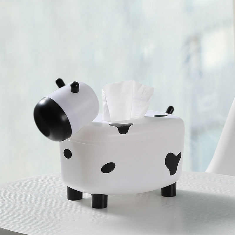 Dairy Cattle Tissue Box Factory Direct Sales Currently Available DIY Creative Stickers Multi-Functional Calf Tissue Box with Toothpick Box