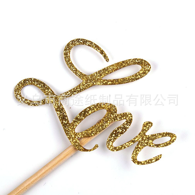 Creative Paper Little Love Cake Inserting Card Wedding Festival Party Supplies Baking Handmade Paper Toothpick Holder