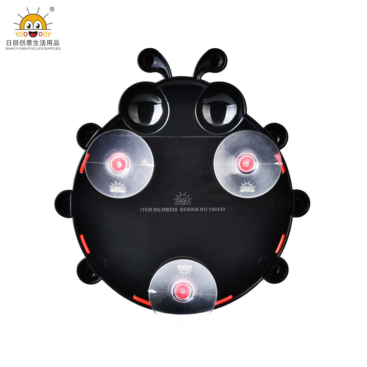 Rb228 Cartoon Ladybug Toothbrush Holder Suction Cup Storage Holder Toothpick Storage Rack Creative Tableware Stationery Storage Novelty