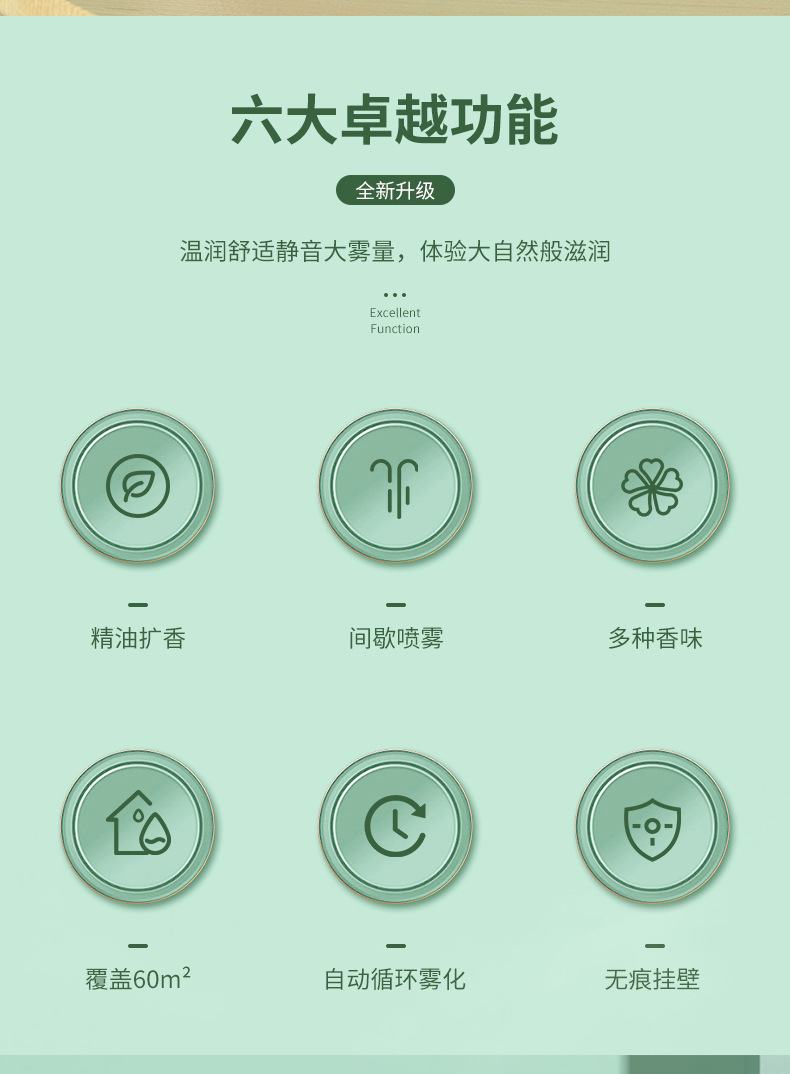 Factory Direct Sales New Automatic Aerosol Dispenser Indoor Toilet Hotel Security Timing Rechargeable Mute Aroma Diffuser