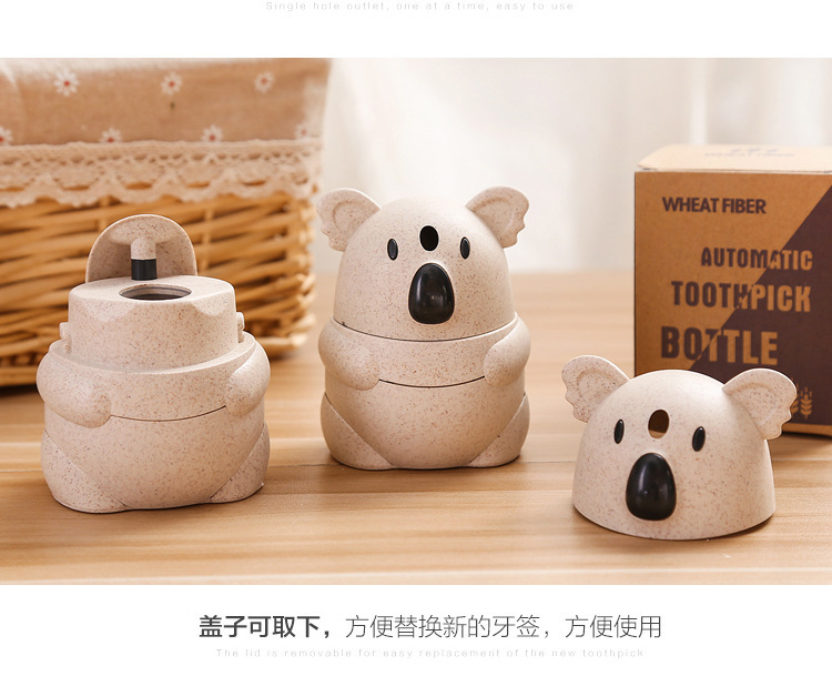T Creative Automatic Toothpick Holder Cartoon Panda Toothpick Box Fashion Personality Cute Koala Toothpick Tin in Stock Wholesale T Creative Automatic Toothpick Holder Cartoon Panda Toothpick Box Fashion Personality Cute Koala Toothpick Tin in Stock Wholesale