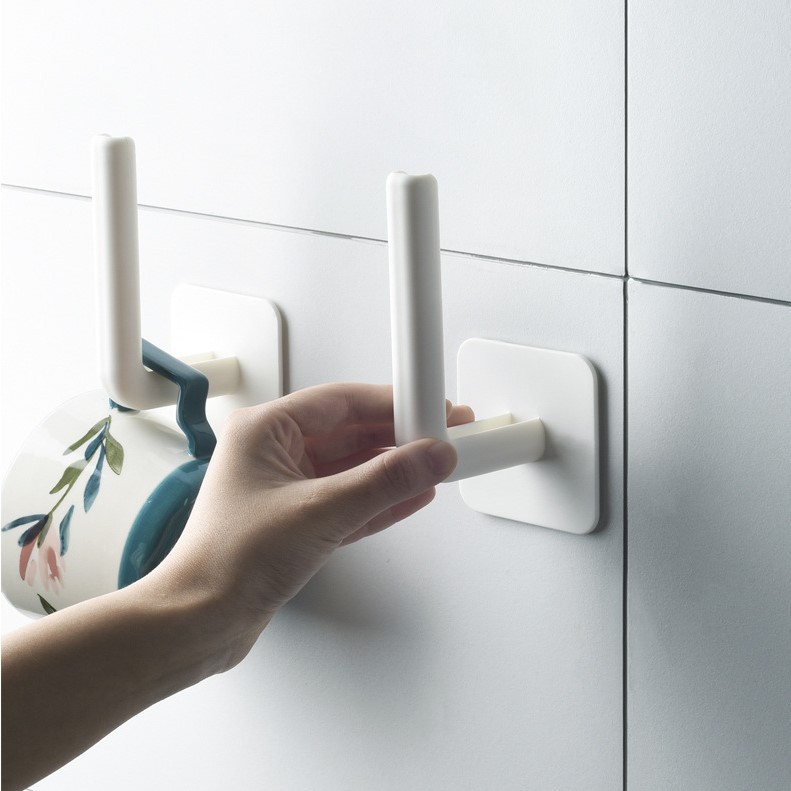 Japanese-Style Kitchen and Bathroom No Trace Stickers Storage Rack Wall Mounted Storage Rack Pot Cover Rack Tissue Holder Plastic Wrap Rack Hook