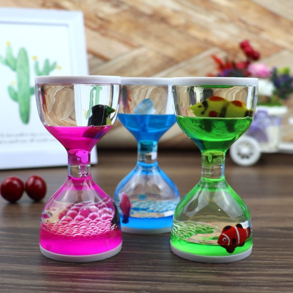 Trendy Douyin Style Oil Drop Oil Leak Hourglass Water Drop Liquid Decompression Daze Artifact Timer Ornaments Dream Gift