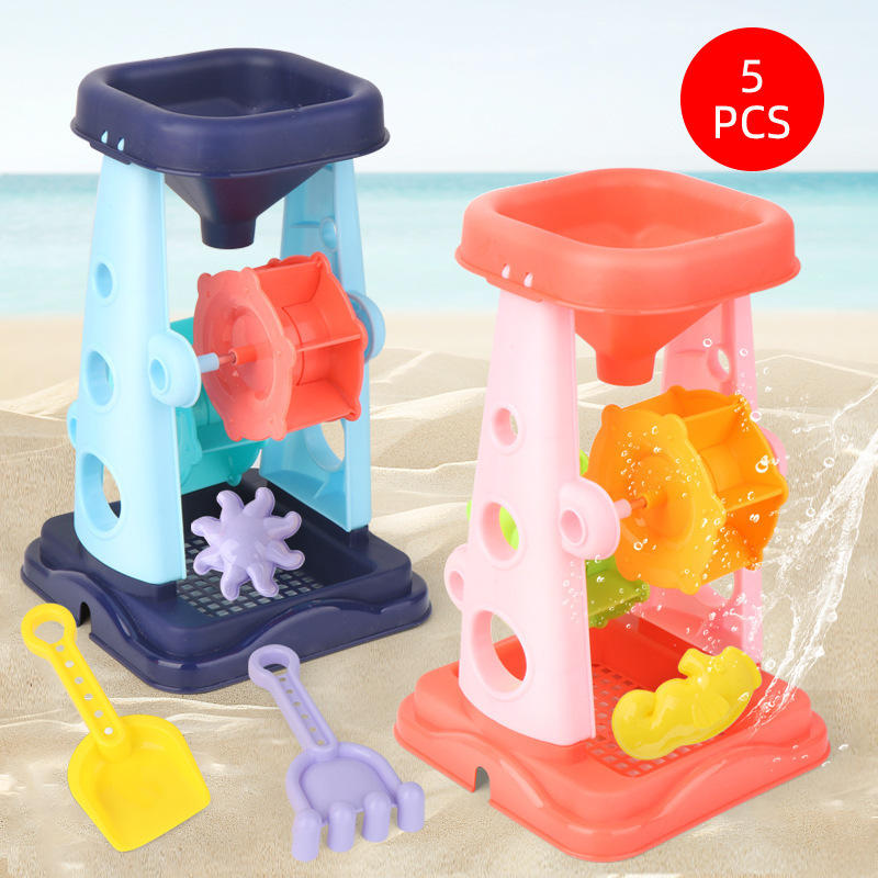 Group 1 hot selling hourglass toy 733A-320 Parent-child interactive summer outdoor playing beach toy set