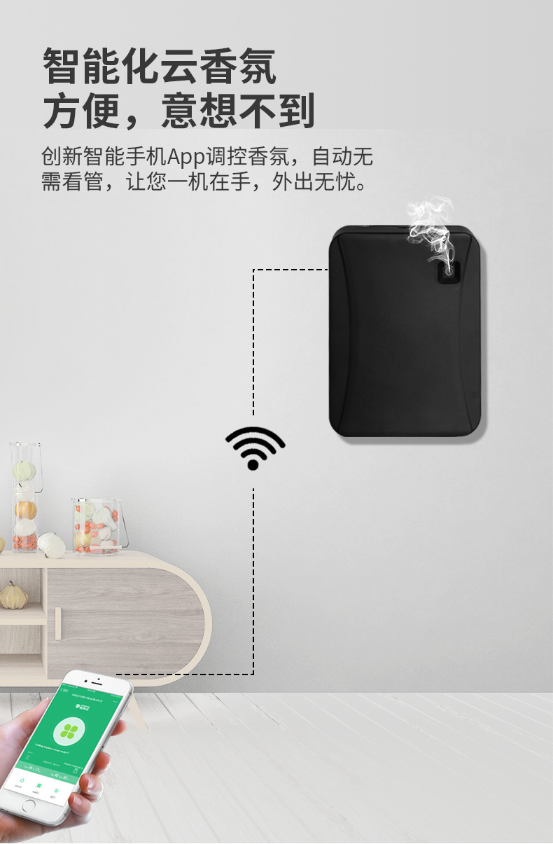 Hotel Ultrasonic Aroma Diffuser Smart Timing White Aroma Diffuser Commercial Wall Hanging Essential Oil Fragrance Machine Household Automatic Aerosol Dispenser