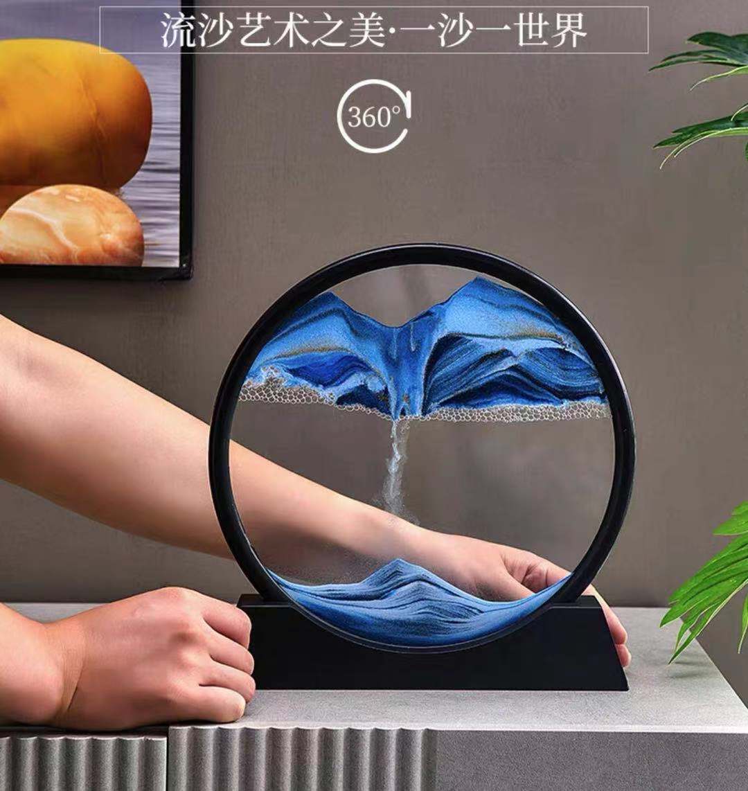 Creative Liquid Decompression Art Quicksand Painting Hourglass Ornaments Office Desk Surface Panel Living Room Decorations Female Birthday Present