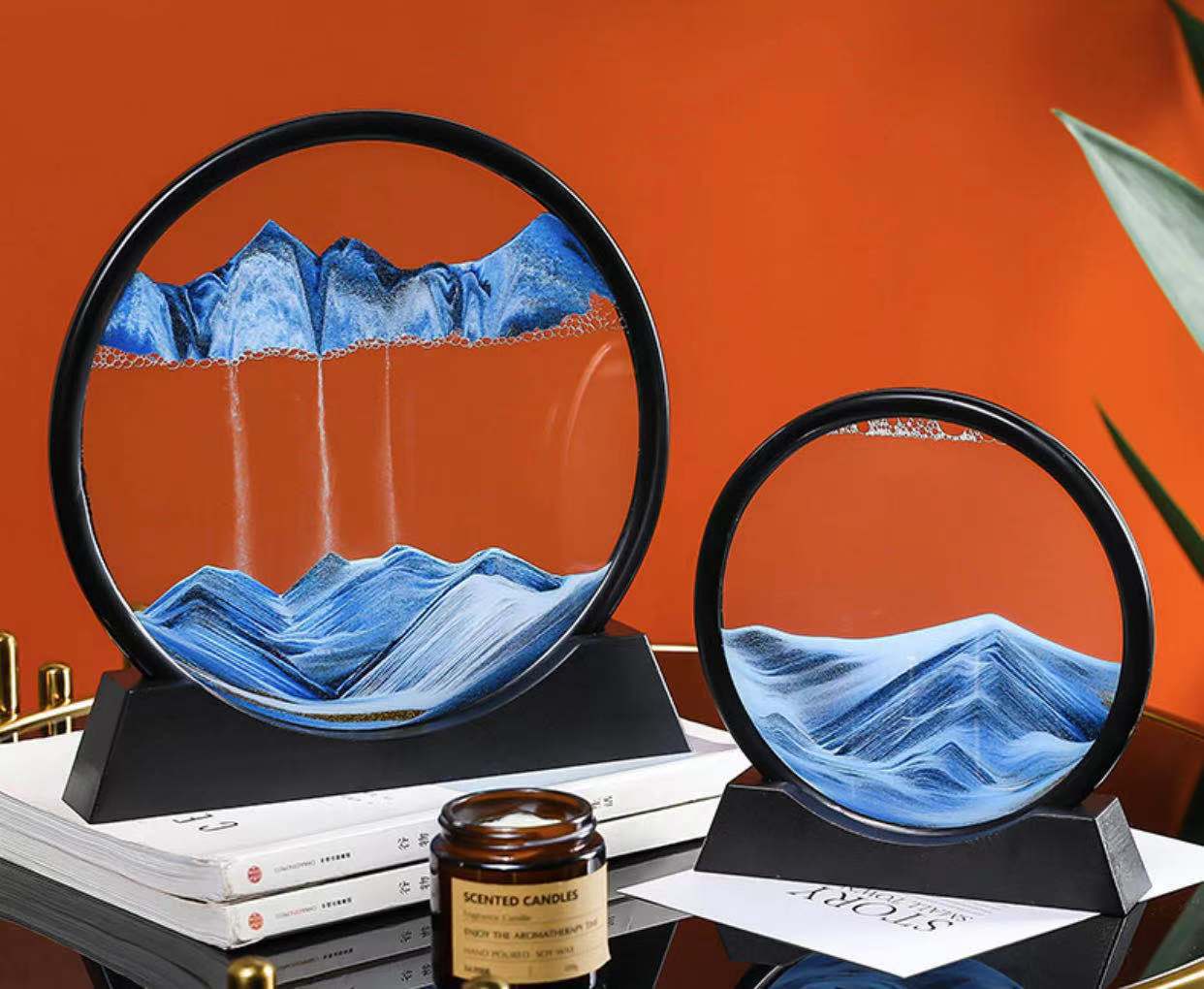 Creative Liquid Decompression Art Quicksand Painting Hourglass Ornaments Office Desk Surface Panel Living Room Decorations Female Birthday Present