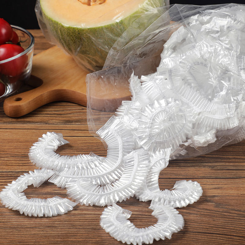 Thickened Disposable Plastic Wrap Sets of Household Anti-Odor Plastic Wrap Transparent Disposable Shower Cap 100 Pieces