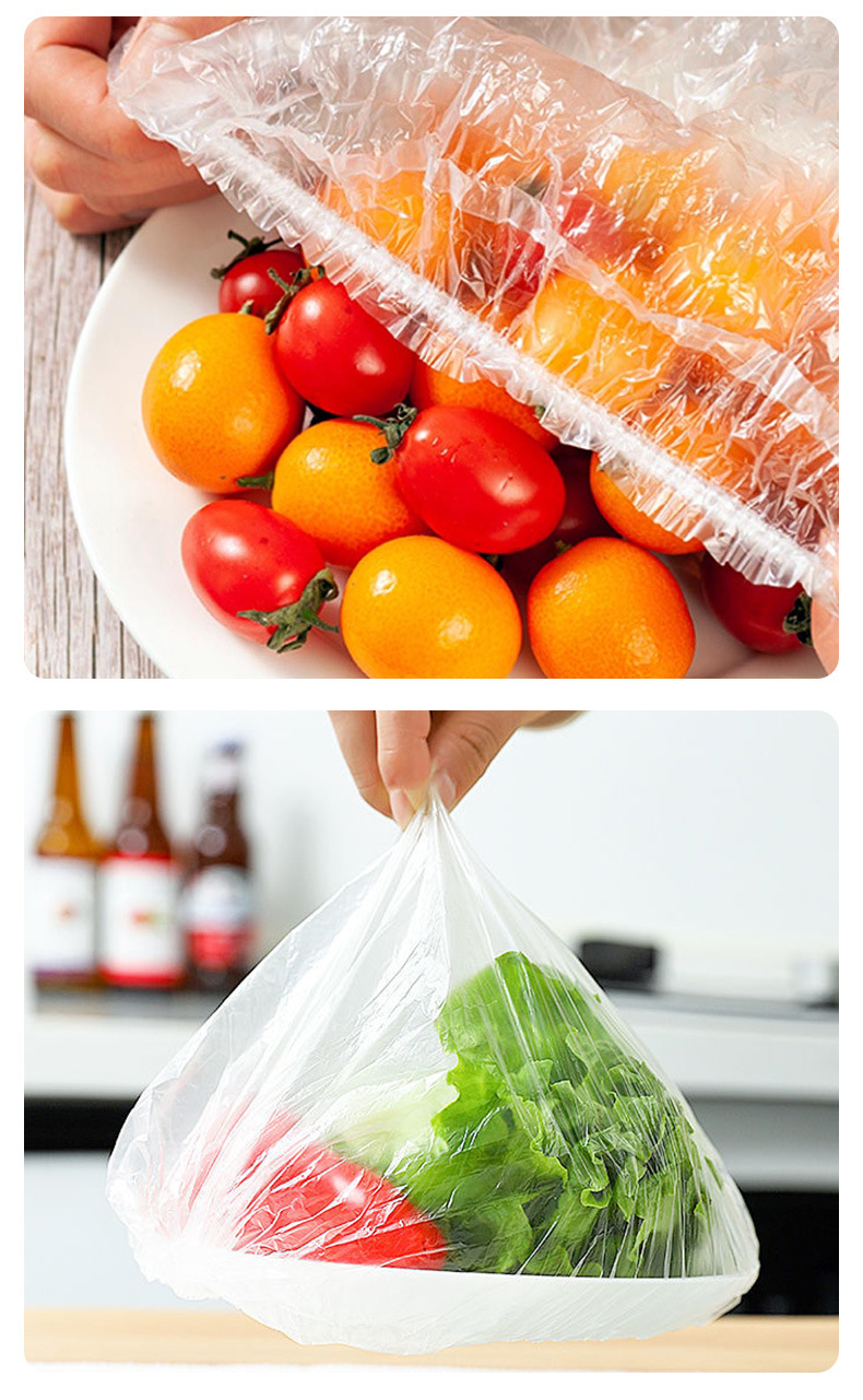 Thickened Disposable Plastic Wrap Sets of Household Anti-Odor Plastic Wrap Transparent Disposable Shower Cap 100 Pieces