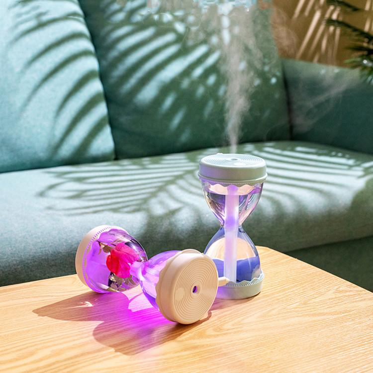 Amazon Creative Hourglass Humidifier Mini USB Seven Color Night Light for Home &amp; Office Use Car Hourglass Humidifier
