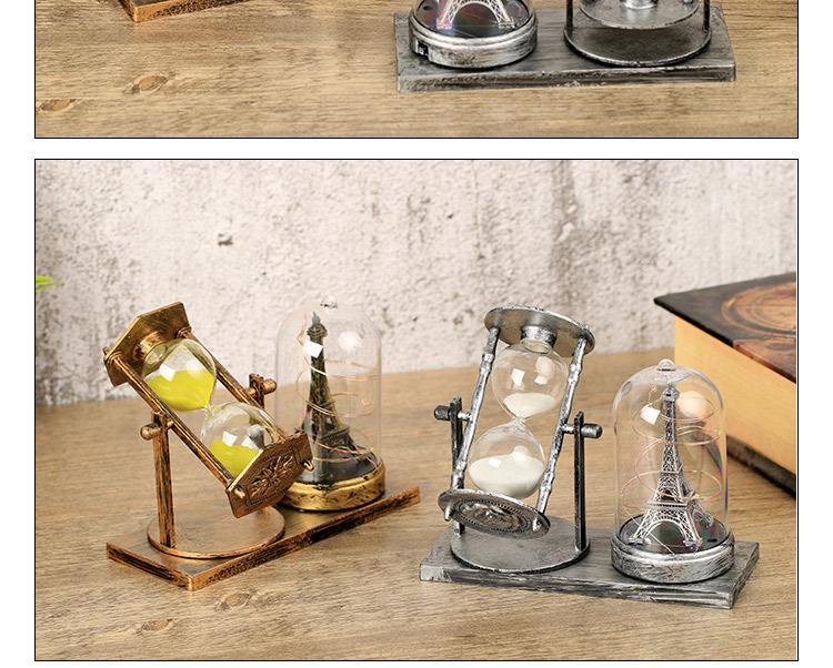 European-Style Retro Hourglass Luminous Tower Decoration Hourglass Craft Desktop Decoration Student Gift