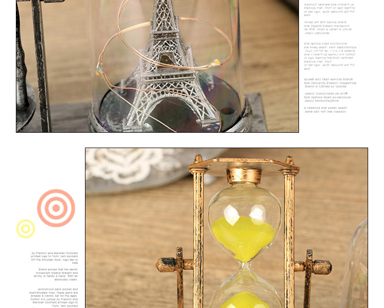 European-Style Retro Hourglass Luminous Tower Decoration Hourglass Craft Desktop Decoration Student Gift