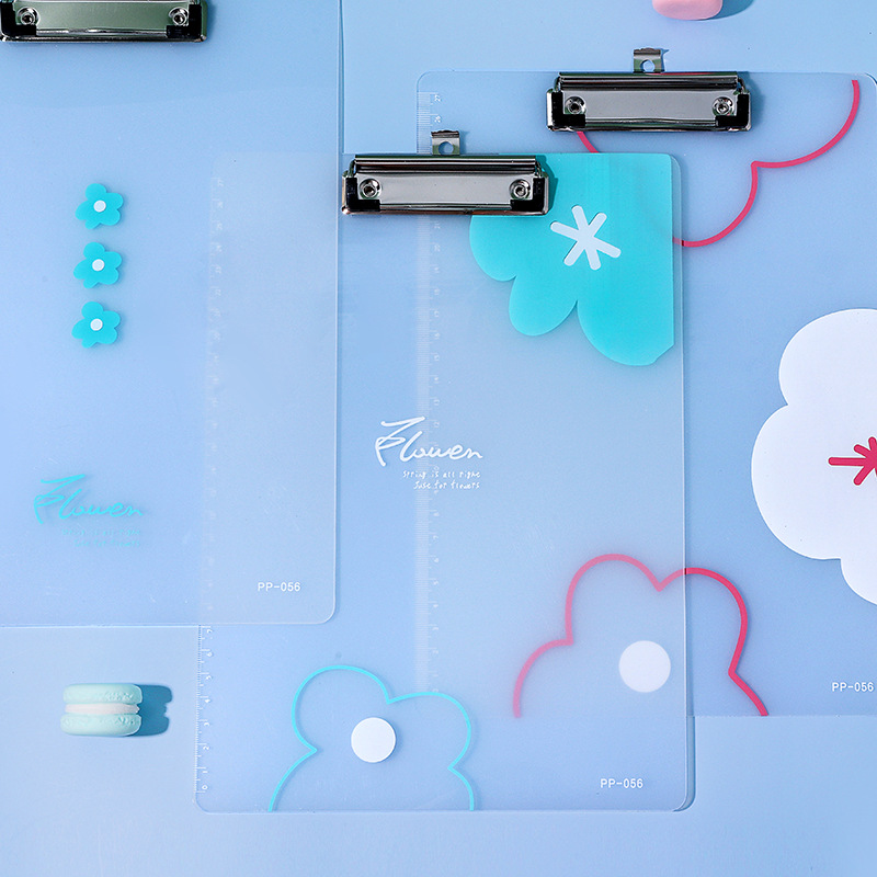 PP Plastic Board Folder A4 Folder Cartoon Student Writing Pad Translucent File Menu Holder