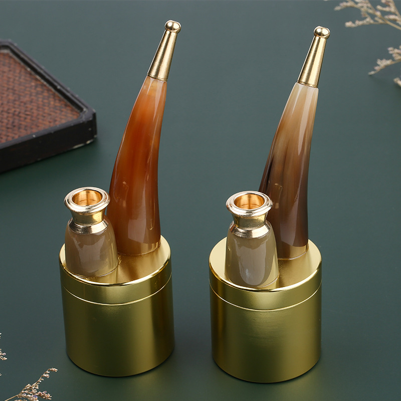 Factory Wholesale Portable Hookah Pipe Customized Gift Horn Cigarette Holder Household Hookah Smoking Set One Piece Dropshipping