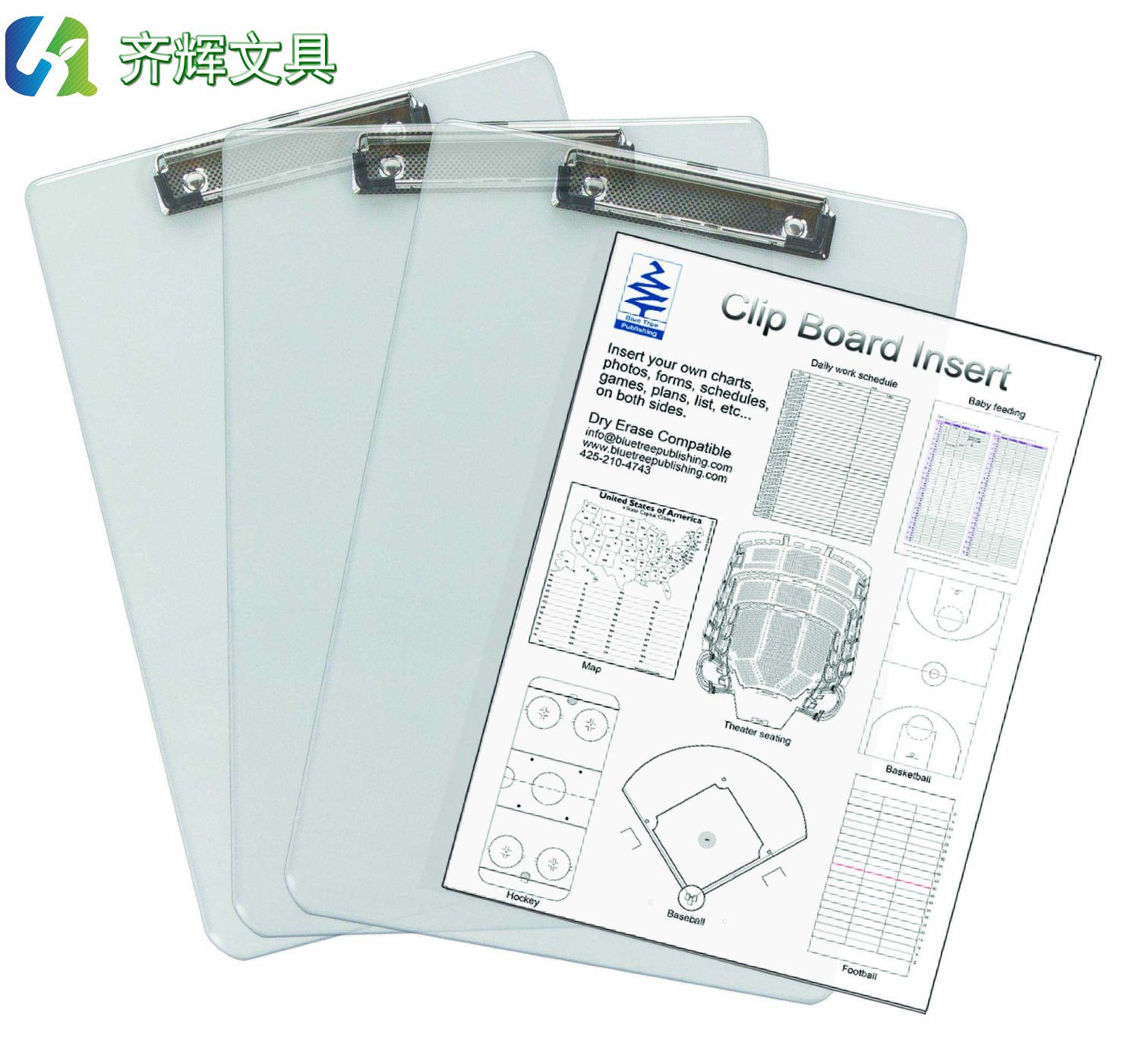 Qihui Stationery Factory Direct Sales Pp Plastic Clipboard A4 A5 Plate Holder Menu Holder Writing Board Customization