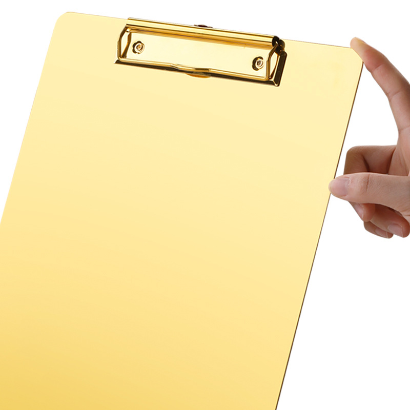 Nordic Golden Stainless Steel A4 File Tablet Clip Base Plate Restaurant Order Splint Menu Holder Note Splint