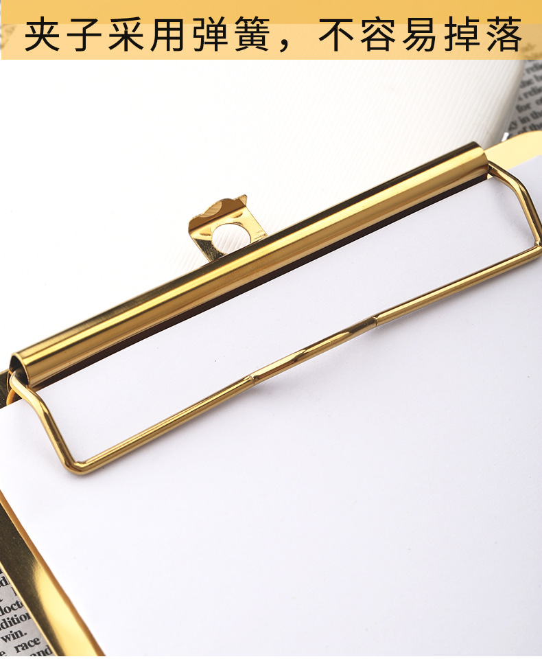 Nordic Golden Stainless Steel A4 File Tablet Clip Base Plate Restaurant Order Splint Menu Holder Note Splint