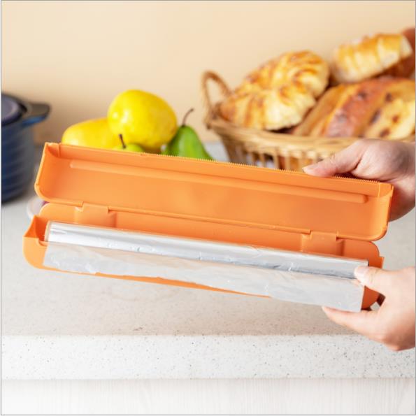 Kitchen Plastic Wrap Cutter Household Watermelon Vegetable Cling Film Cutting Box Disposable Fresh Plastic Wrap