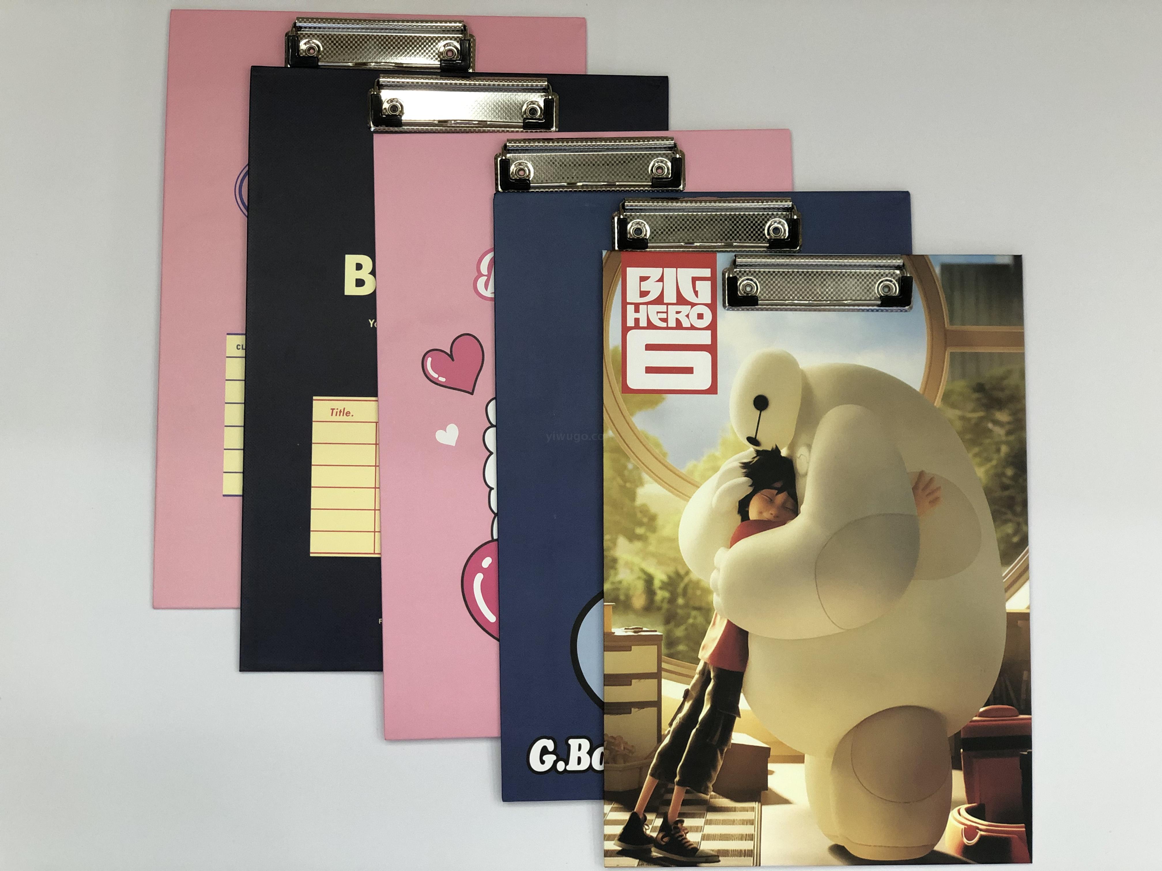 Ou Nan Printing Cartoon Card Holder Folder Writing Pad Menu Holder Strong Board Clip