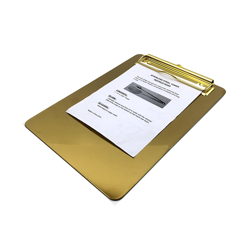 Nordic Clipboard Gold Stainless Steel Folder Ins Point Menu Holder Metal Multifunctional A4 Plate Holder Nordic Clipboard Gold Stainless Steel Folder Ins Point Menu Holder Metal Multifunctional A4 Plate Holder