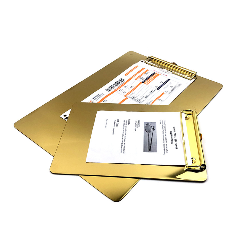 Nordic Clipboard Gold Stainless Steel Folder Ins Point Menu Holder Metal Multifunctional A4 Plate Holder Nordic Clipboard Gold Stainless Steel Folder Ins Point Menu Holder Metal Multifunctional A4 Plate Holder