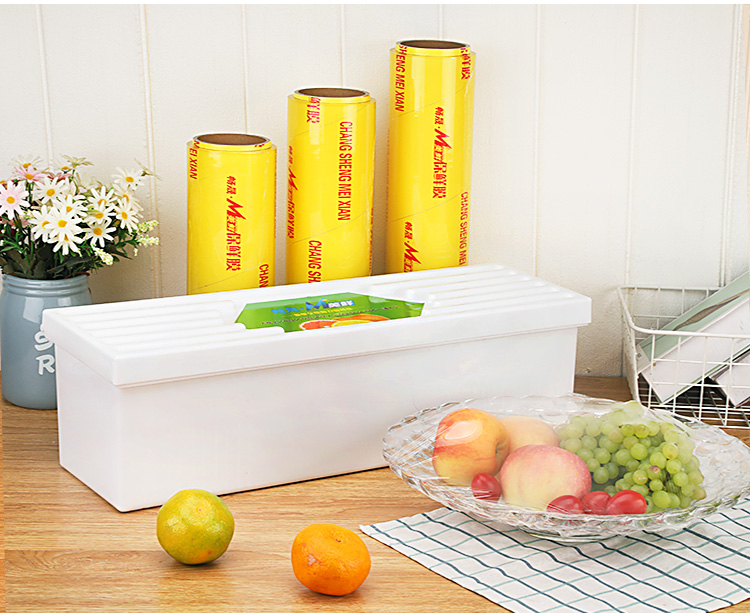 Large Roll Boxed Plastic Wrap With Cutter Slip Knife Plastic Wrap Supermarket Hotel Kitchen Commercial Household Economic Pack
