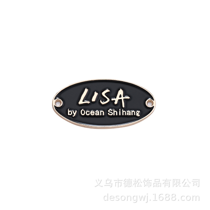 Customized Glass Hookah Alloy Labeling Hardware Metal Logo Alloy Brushed Nameplate Pipe Corrosion Iron Logo